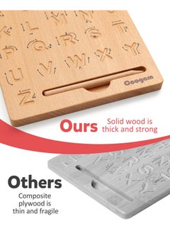Coogam Coogam Wooden Letters Practicing Board, Double-Sided Alphabet Tracing Tool Learning to Write ABC Educational Toy Game Fine Motor Montessori Gift for Preschool 3 4 5 Years Old Kids  - Image 5