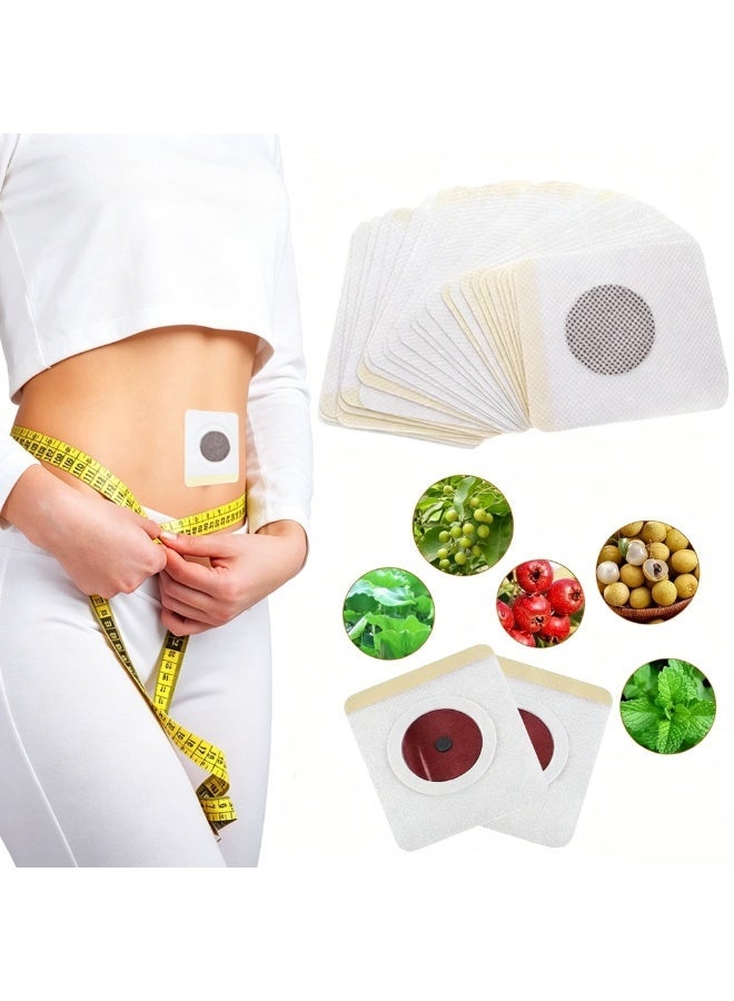 30 Pieces Belly Button Patch, Natural Mugwort Navel Sticker, Breathable Belly Patches with Magnet Ring, Sweatproof Herbal Patches, Abdomen Belly Button Pads for Women Men, Boxed Package - Image 1