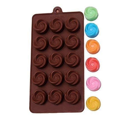 MoldBerry Silicone Chocolate Mould 15 Cavity Rose Shape Mould Candy Mold Baking Tools for Cake Chocolate Ice JellO Pack of 1 Multi Color - Image 5