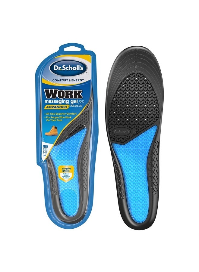 Work Insoles (Pack) // All-Day Shock Absorption and Reinforced Arch Support That Fits in Work Boots and More (for Men's 8-14, Also Available for Women's 6-10) 1 Pair (Pack of 2) 2 Count