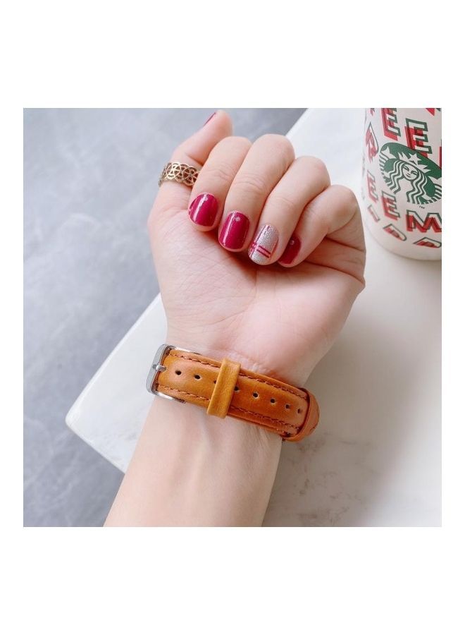 NIBEMINENT Replacement Strap for Samsung Galaxy Watch 20mm Brown - Image 3