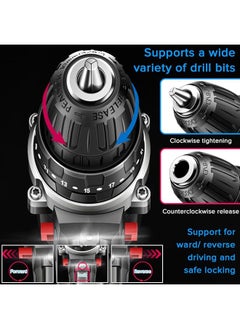 Necomi 48V Cordless Drill Set دريل كهربائي Power Electric Drill Driver Set 2 Speed And 25 Torque Electric Screwdriver Drill Drivers Drill Driver Accessories Kit For Home And Garden Diy Project  - Image 5