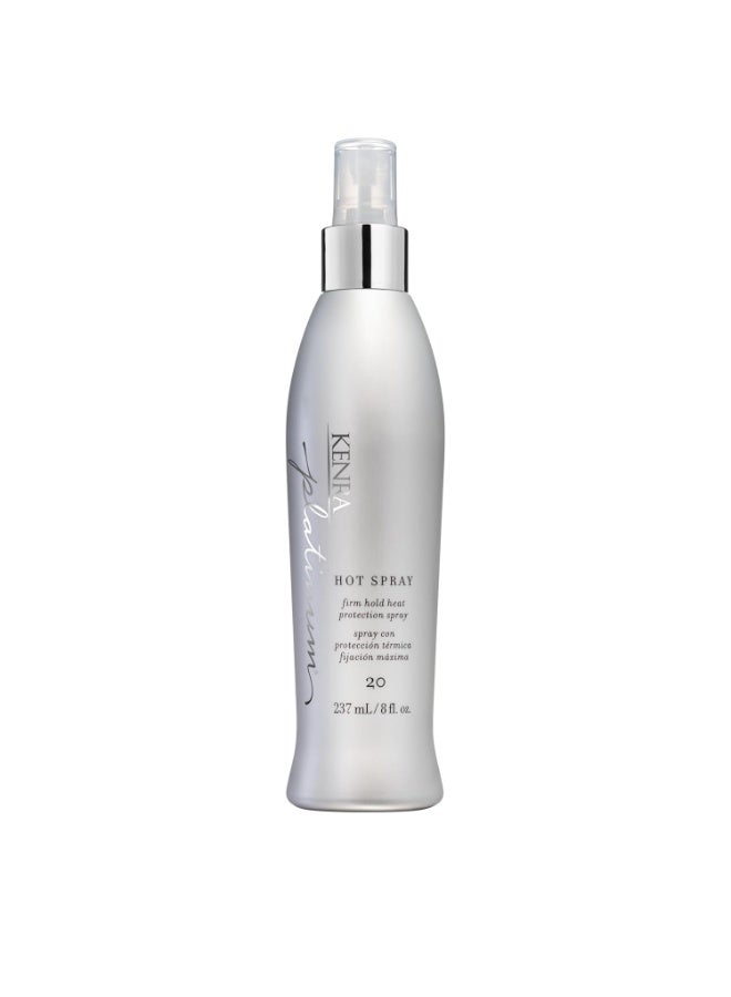 Kenra Platinum Hot Spray 20 | Heat Protection Styler | Long-Lasting, Firm Hold | Adds Vibrant Shine | Humidity & Thermal Protection | Clean Release From Heated Tools | All Hair Types | 8 fl. Oz - Image 1
