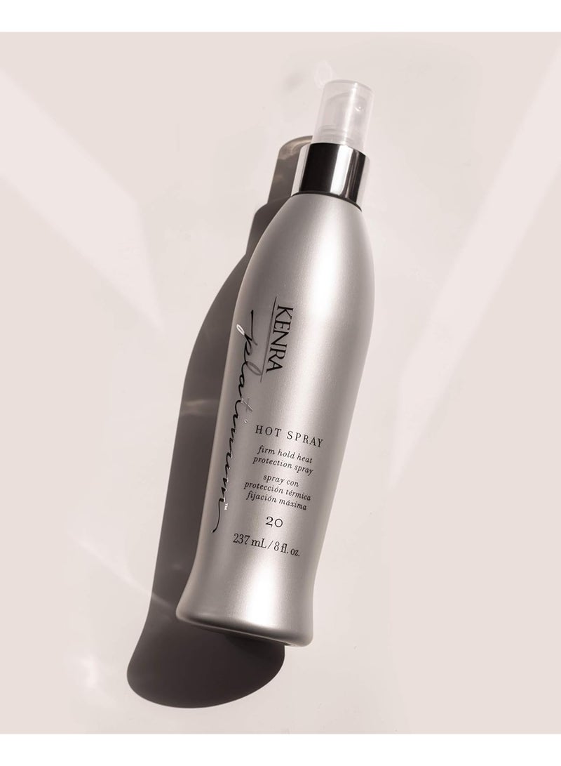 Kenra Platinum Hot Spray 20 | Heat Protection Styler | Long-Lasting, Firm Hold | Adds Vibrant Shine | Humidity & Thermal Protection | Clean Release From Heated Tools | All Hair Types | 8 fl. Oz - Image 2