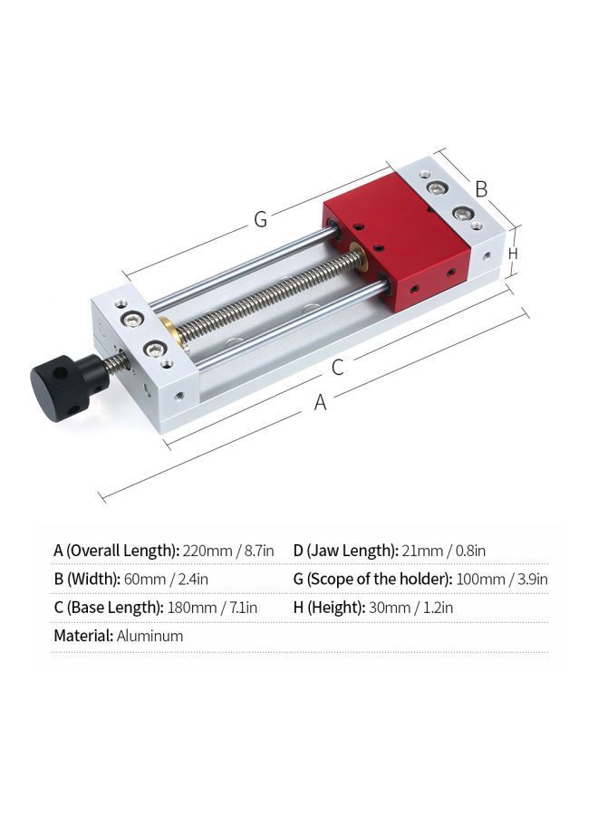 NIBEMINENT Wood Carving Vise High Precision Grinder Red/Silver/Black 30millimeter  - Image 2