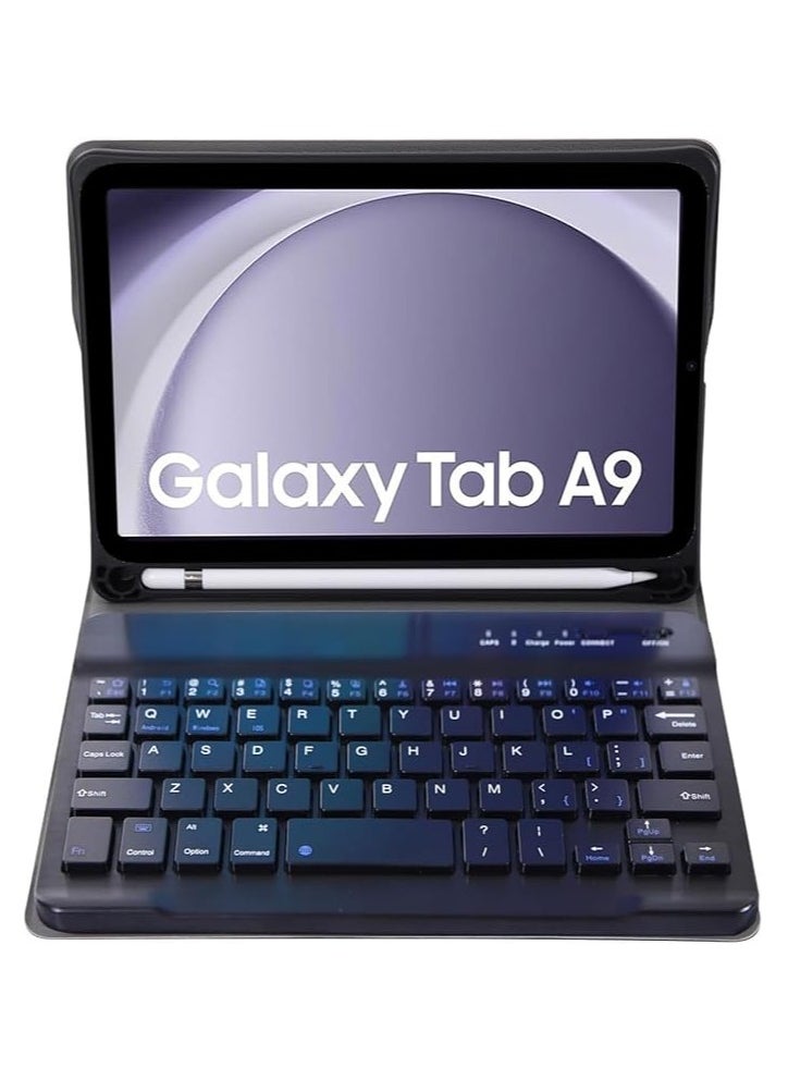 TWEGGON Keyboard Case for Samsung Tab A9 8.7" SM-X110 / SM-X115 with Pen Holder Black  - Image 3