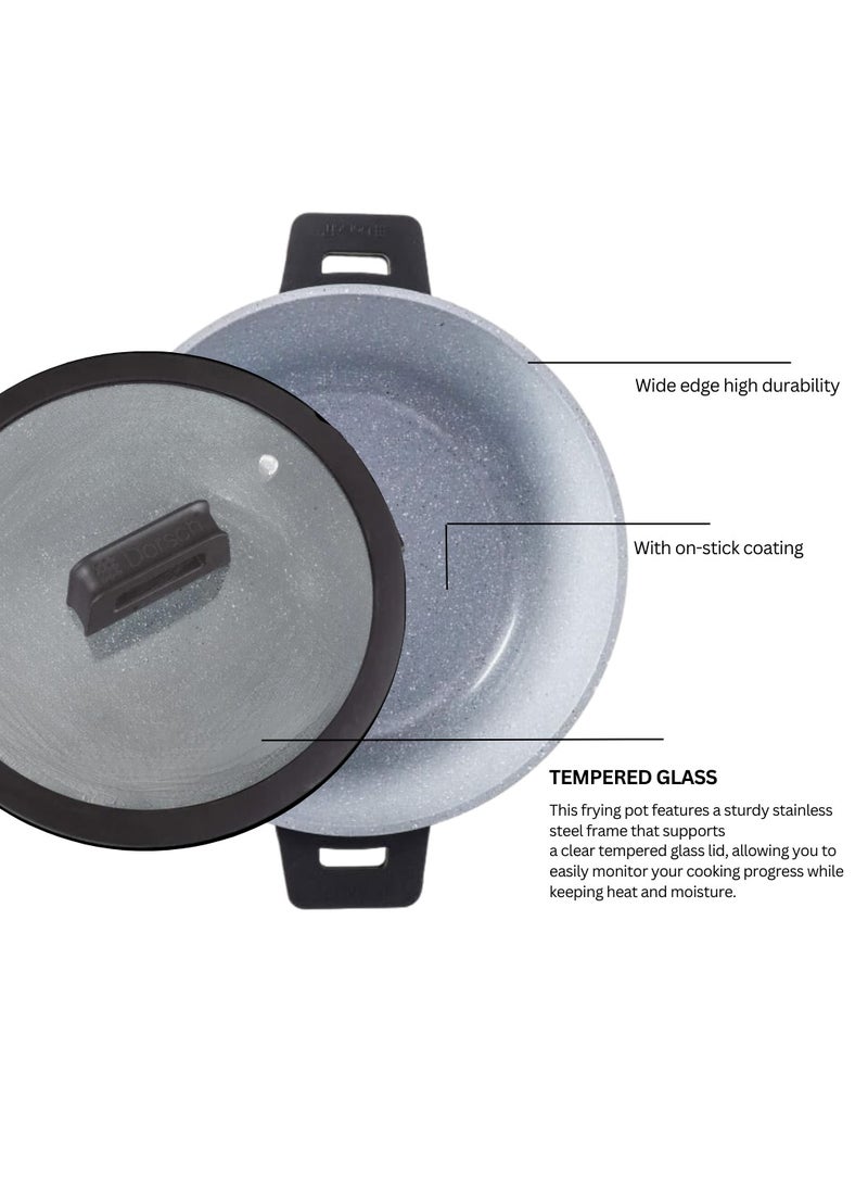 Danish Designed Ceramic Coated Casserole - Durable, Scratch Resistant - Non-Stick, PTFE Free, TUV Certified, LFGB Tested - Optimal Heat Distribution, Induction Ready, Oven Safe, Easy to Clean for Exceptional Cooking (36Cm - 13.4Ltr)