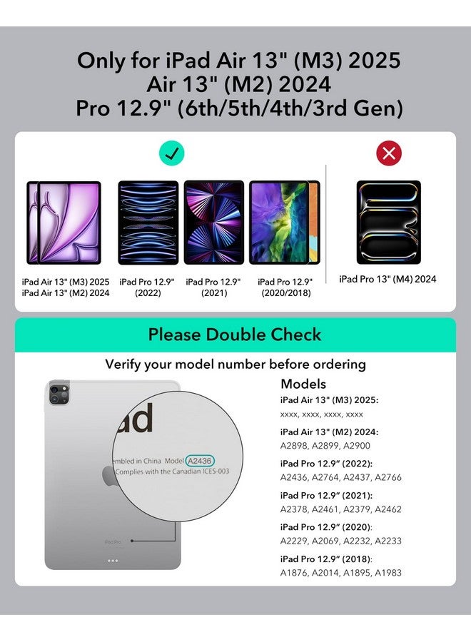 اي اس ار حافظة لوحة مفاتيح لجهاز iPad Air 13 بوصة من ESR (M3/M2، 2025/2024)، حافظة لوحة مفاتيح مع لوحة تتبع، لوحة مفاتيح مغناطيسية قابلة للفصل مع مفاتيح بإضاءة خلفية، حامل عمودي/أفقي قابل للتعديل بالكامل، سلسلة Ascend، أسود  - Image 1