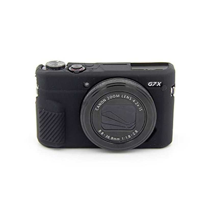 BolinUS Fullbody Case for Canon PowerShot G7 X Mark III/Mark II, Ultra-Thin Lightweight Rubber Silicone Housing, Black - Image 1