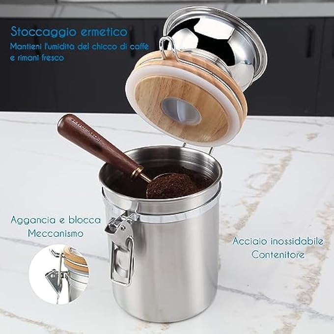 EASYWORKZ Manual Coffee Grinder  Adjustable Settings Airtight Canister  Coffee Bean Mill Tool For Kitchen Hand Crank Coffee Grinder - Image 5