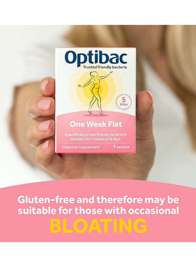 Optibac Probiotics One Week Flat Vegan Digestive Probiotic Supplement Suitable For Bloating With 5 Billion Bacterial Cultures 4 Week Supply 28 Powder Sachets  - Image 3