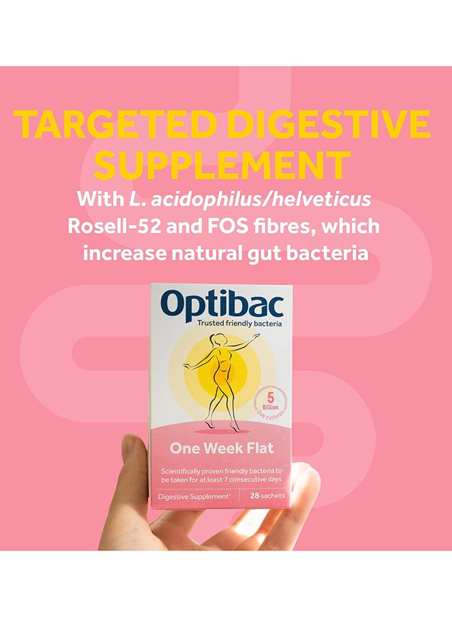 Optibac Probiotics One Week Flat Vegan Digestive Probiotic Supplement Suitable For Bloating With 5 Billion Bacterial Cultures 4 Week Supply 28 Powder Sachets  - Image 5