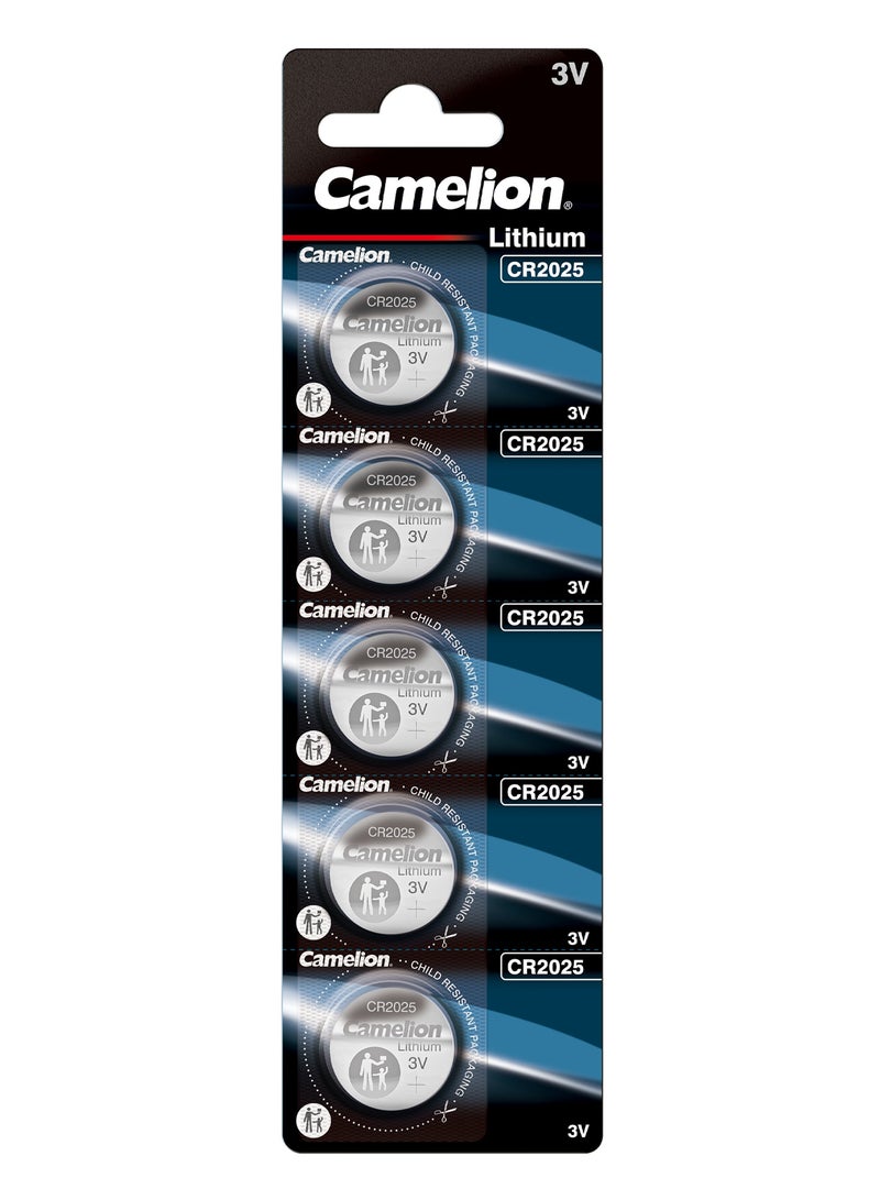 Camelion 5-Pieces Camelion CR2025 Lithium 3V Batteries - Image 1