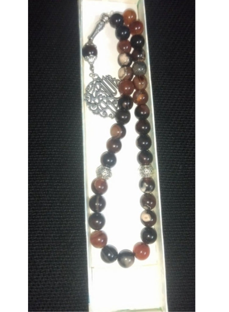 R&R Rosary Made Of 33 Natural Yemeni Sulaymaniyah Agates - Image 3