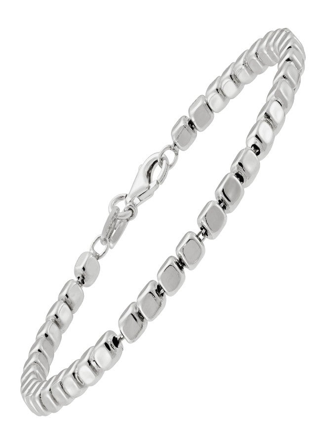 Silpada 'Cubic Bliss' Bead Bracelet in Sterling Silver, 7" (3.3mm) - Image 1