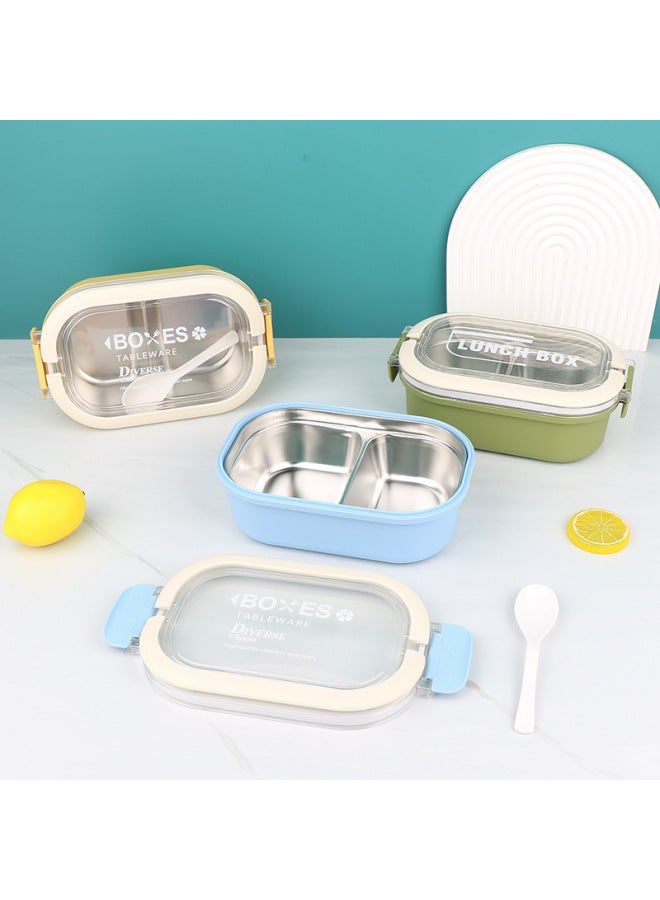Compartment Stainless Steel Lunch Box Student White-collar Special With Meal Lunch Box Canteen Meal Office Worker Lunch Box-Specifications:yellow  - Image 3