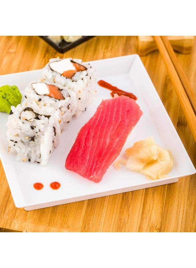 Restaurantware 5 x 5 Inch Mini Tasting Plates, 100 Disposable Square Plastic Plates - Durable, Stylish, White Plastic Hors D'oeuvre Serving Plates, For Desserts Or Appetizers At Parties - Image 3