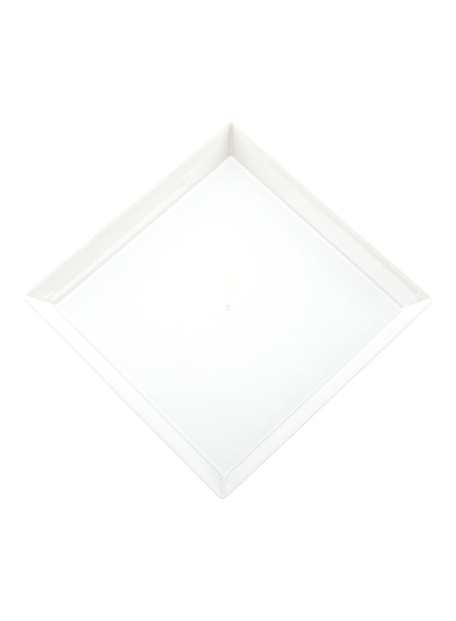 Restaurantware 5 x 5 Inch Mini Tasting Plates, 100 Disposable Square Plastic Plates - Durable, Stylish, White Plastic Hors D'oeuvre Serving Plates, For Desserts Or Appetizers At Parties - Image 1