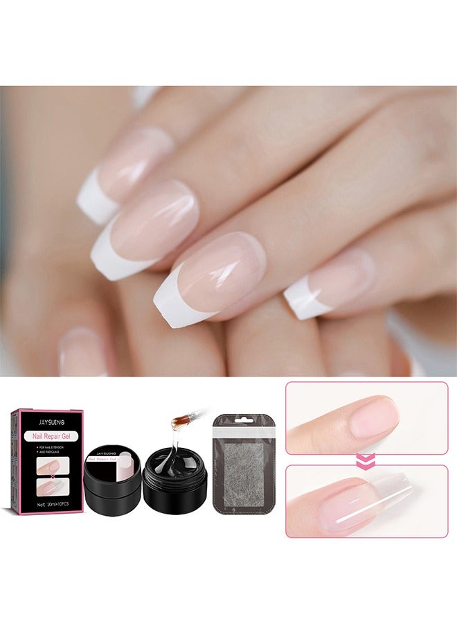 Jaysuing Nail Repair Gel - Nail Extension Kit Magical Silk Extension Gel with Fiberglass Nail Wrap Form Quickly & Easily Extension Repair Natural Look Nail Art, Complete Nail Art Solution - Image 2
