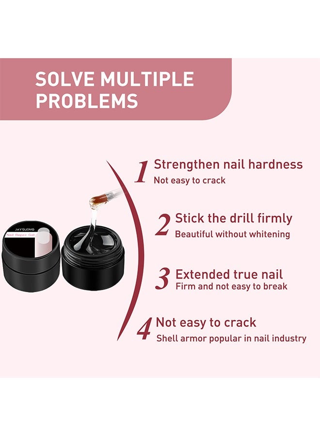 Jaysuing Nail Repair Gel - Nail Extension Kit Magical Silk Extension Gel with Fiberglass Nail Wrap Form Quickly & Easily Extension Repair Natural Look Nail Art, Complete Nail Art Solution - Image 3