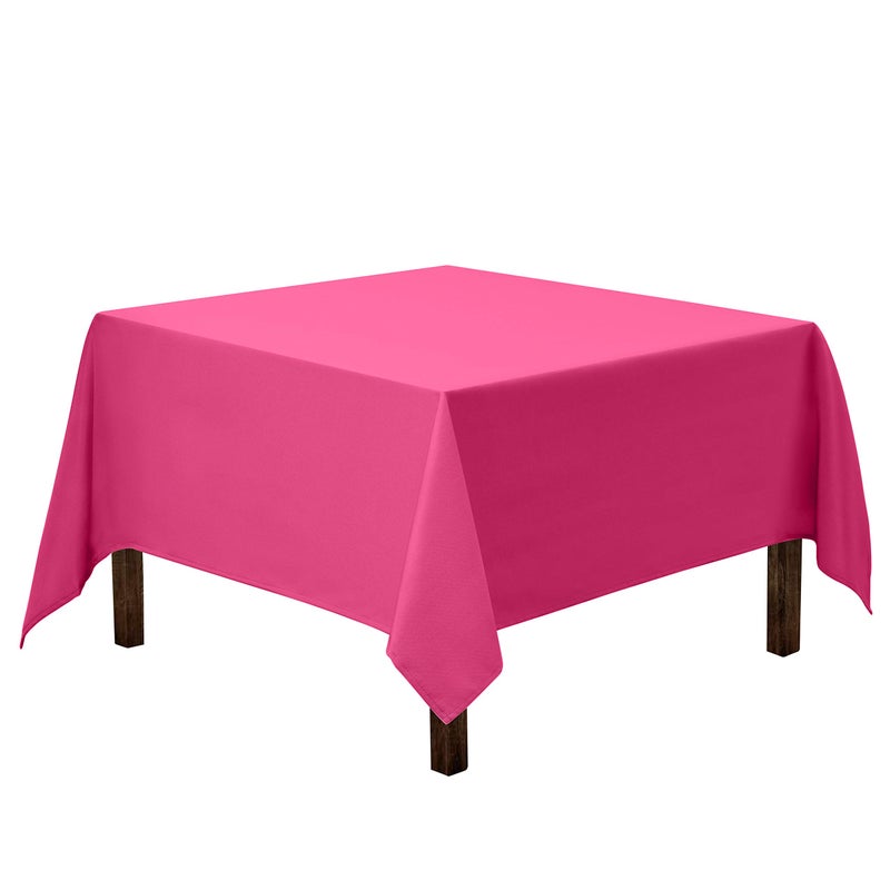 Gee Di Moda Square Tablecloth  52 x 52 Inch Fuchsia Table Cloth for Small Square or Round Tables  Heavy Duty Washable Fabric  for Buffet Table Holiday Party Dinner Wedding  Baby Shower