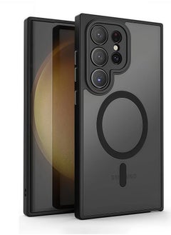 HEROCKX S23 ultra back Magnetic Case for Samsung Galaxy S23 Ultra 5G 6.8-Inch, Compatible with MagSafe, Translucent Matte Back Shockproof Phone Cover (Black)  - Image 1