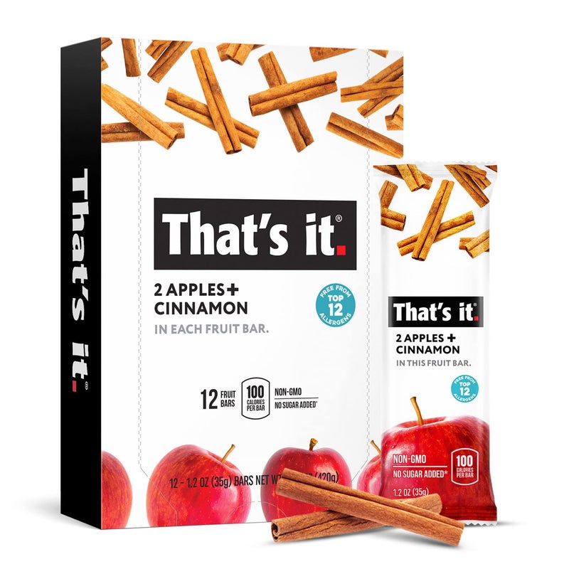 That's it. Thats it Apple  Cinnamon 100 Natural Real Fruit Bar Best High Fiber Vegan Gluten Free Healthy Snack Paleo for Children  Adults Non GMO No Added Sugar No Preservatives Energy Food 12 Pack - Image 3