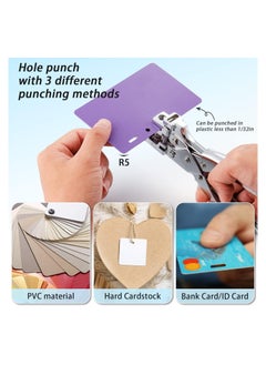 KASTWAVE 3 in 1 Badge Slot Hole Punch for ID Card,  Handheld Card Puncher Suitable for PVC Material, Business Cards and Cardstock(1/8"×33/64" Slot Hole, 3/16" Round Hole and R5 Corner Rounder in one)  - Image 3