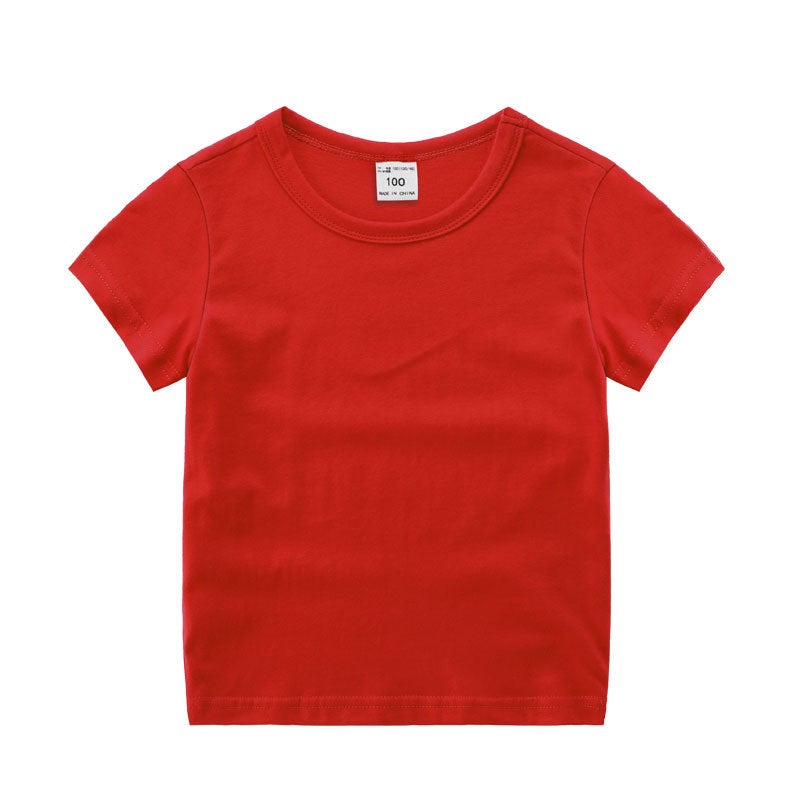 Rice Pure 2025 Children'S Clothing Short Sleeve Summer Solid Color Short Sleeve Children'S Five Sleeve Manufacturers Supply Tide Neutral Children'S T-Shirt - Image 1