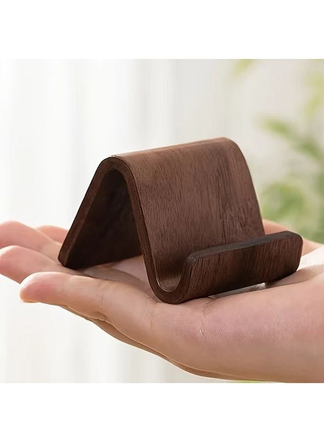 Model 2 Black Walnut Wood Phone Stand Portable Clamp Holder For Desk Office - Image 4