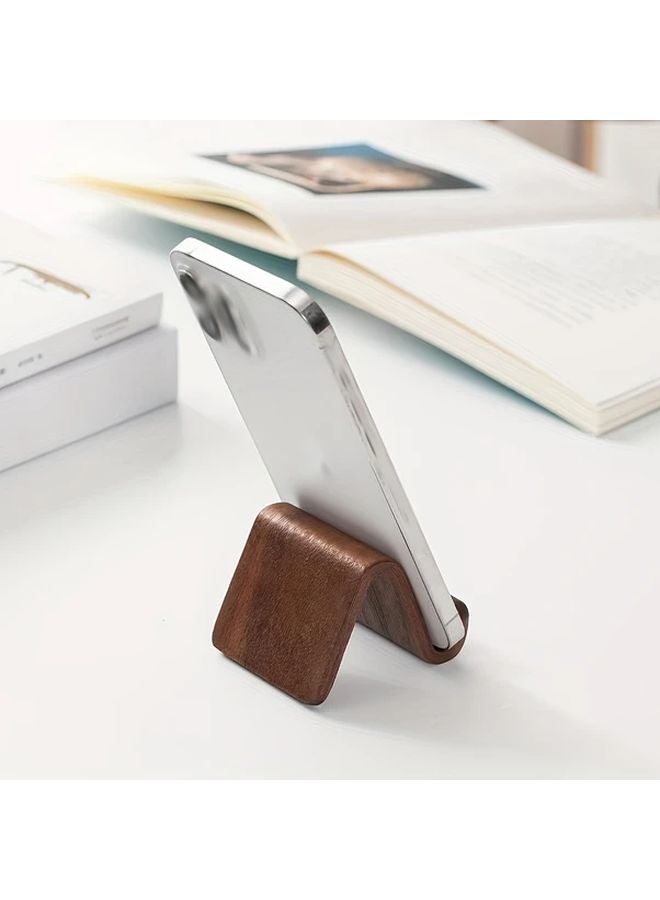 Model 2 Black Walnut Wood Phone Stand Portable Clamp Holder For Desk Office - Image 2