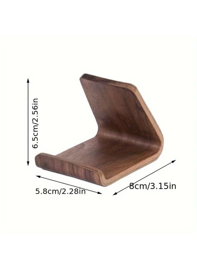 Model 2 Black Walnut Wood Phone Stand Portable Clamp Holder For Desk Office - Image 5