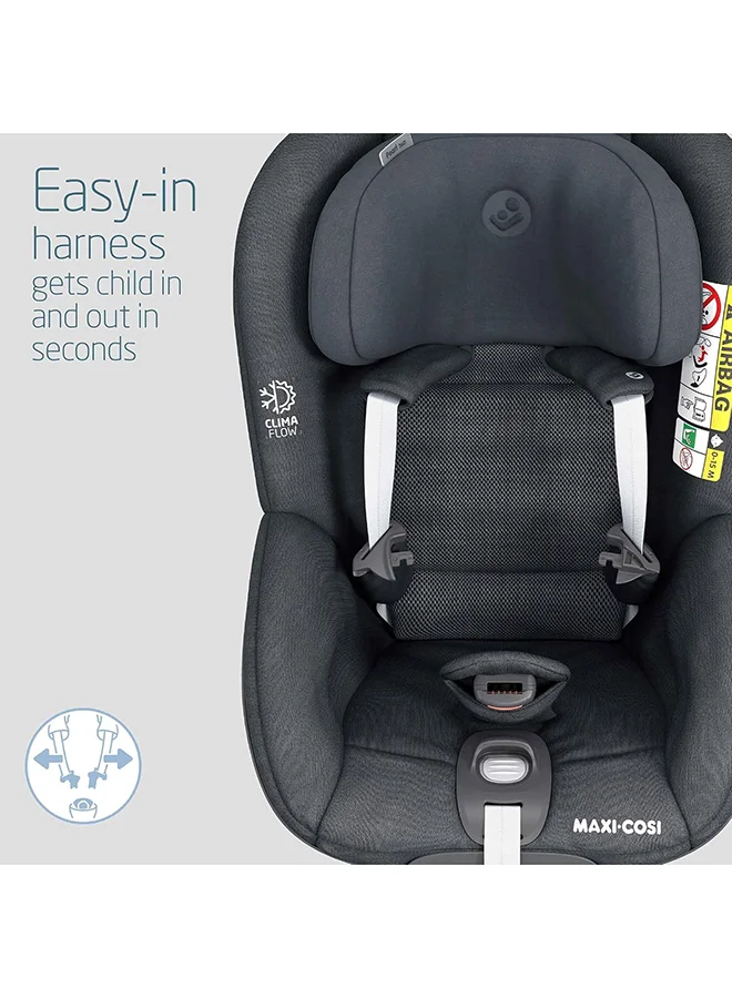 Maxi-Cosi Pearl 360 I - Size Infant Car Seat, 360 Swivel Car Seat, G - Cell Side Impact Protection, One - Hand Rotation, Climaflow, 3M - 4Years, Authentic Graphite