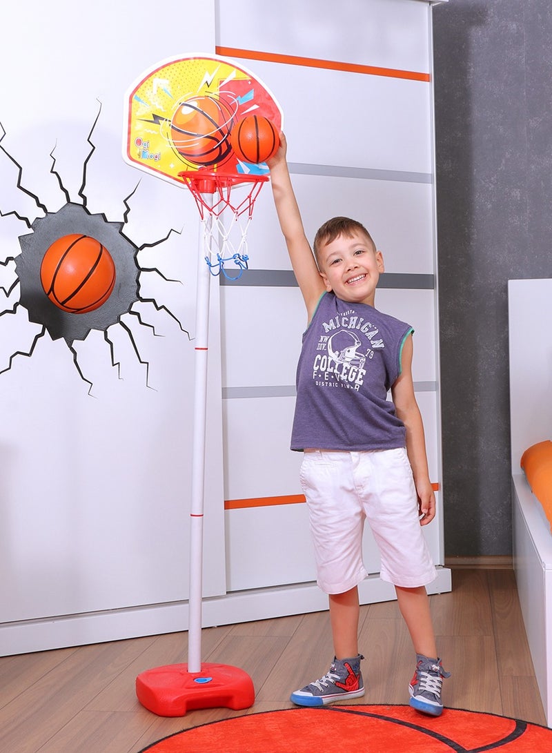 Ogi Mogi Toys Kids Basketball Hoop Stand Set, Adjustable Height Pole 2.4 to 5 Ft, Portable Mini Indoor and Outdoor Basketball Set, Summer Sport Games - Image 1