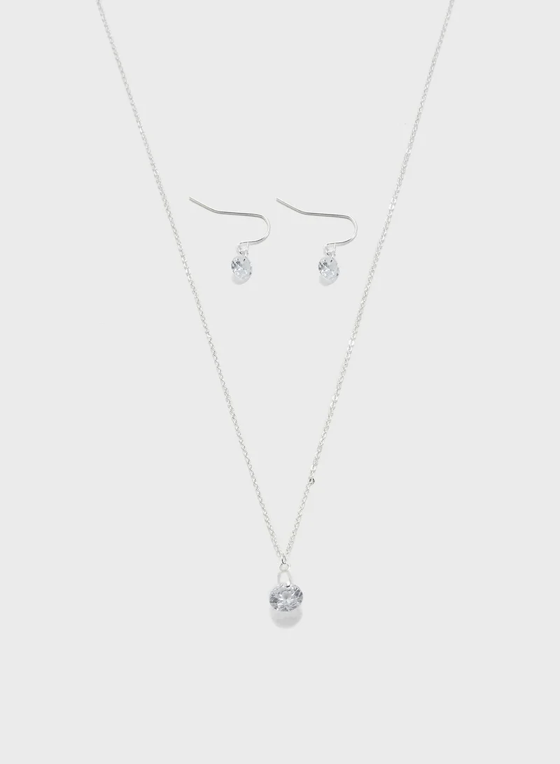 FOREVER 21 Gem Earring & Necklace Set