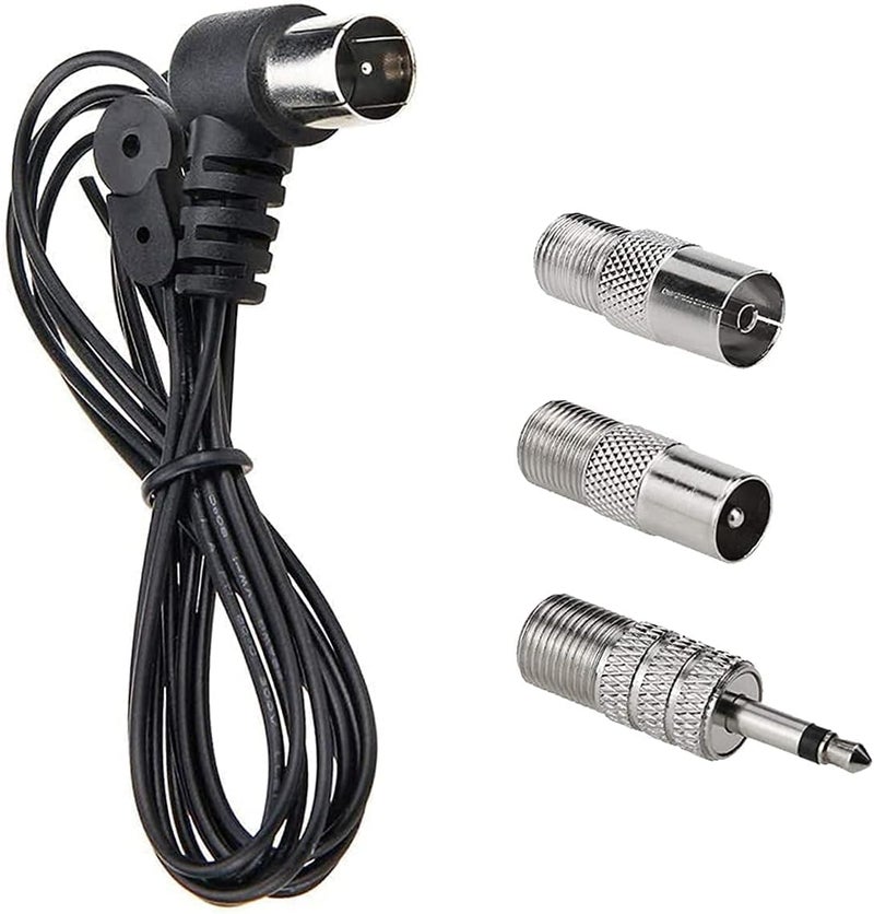 AEDIKO FM Antenna for Indoor Stereo Receiver 75 Ohm FM Radio Antenna with Adapter for FM Radio Bluetooth Stereo Receiver Music System Indoor Digital HD Radio - Image 1