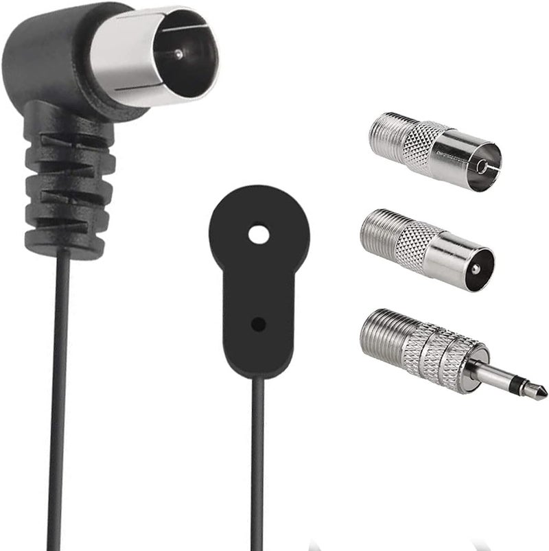 AEDIKO FM Antenna for Indoor Stereo Receiver 75 Ohm FM Radio Antenna with Adapter for FM Radio Bluetooth Stereo Receiver Music System Indoor Digital HD Radio - Image 2