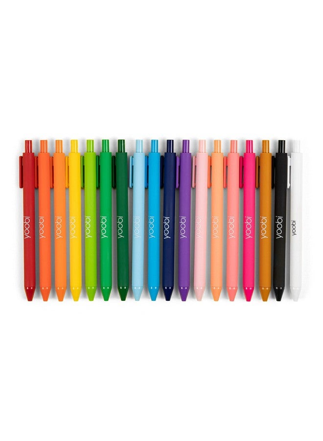 Yoobi Retractable Gel Pen Set 18 Bright Colors Fine 1.00Mm Point For School Or Office Retractable Pens Comfortable Grip And Smooth Traction - Image 1