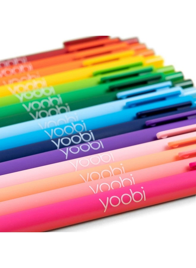 Yoobi Retractable Gel Pen Set 18 Bright Colors Fine 1.00Mm Point For School Or Office Retractable Pens Comfortable Grip And Smooth Traction - Image 5