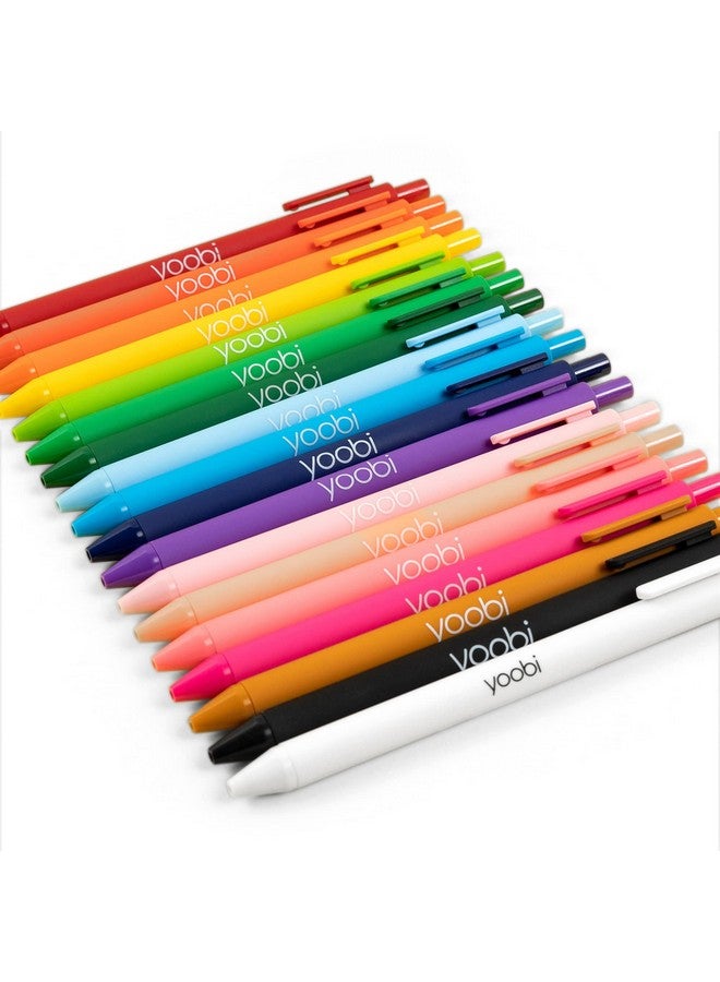 Yoobi Retractable Gel Pen Set 18 Bright Colors Fine 1.00Mm Point For School Or Office Retractable Pens Comfortable Grip And Smooth Traction - Image 3