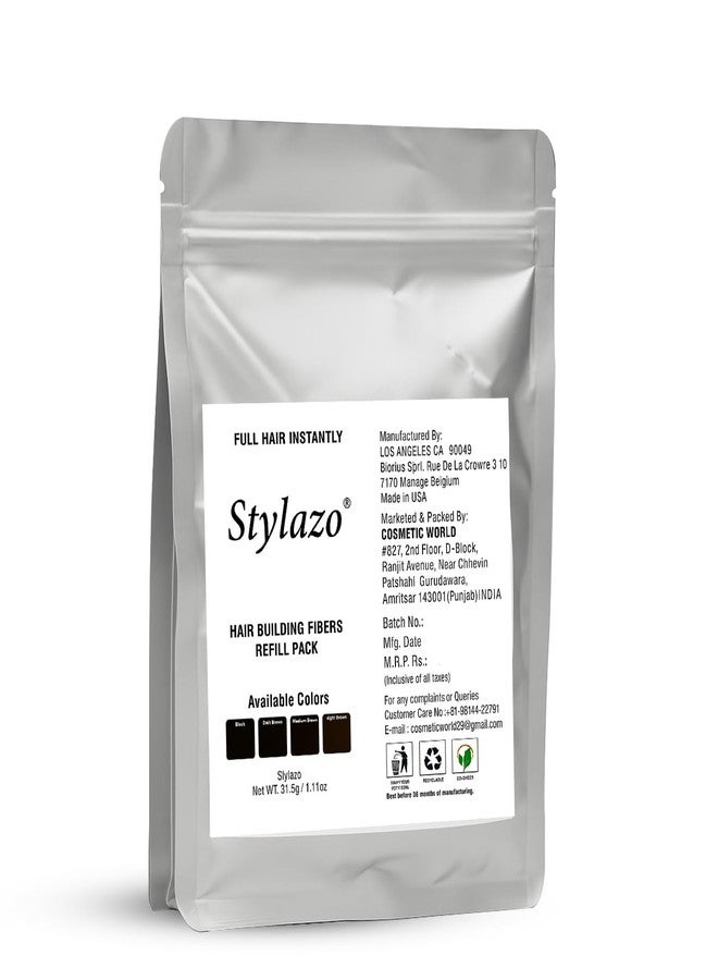 Stylazo Hair Building Fibers Refill Pack 31.5 grams Hair loss Concealer For Thicker And Fuller Hairs (Natural Dark Brown) - Image 1