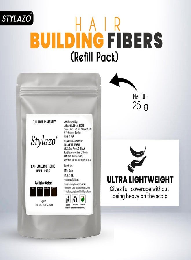 Stylazo Hair Building Fibers Refill Pack 31.5 grams Hair loss Concealer For Thicker And Fuller Hairs (Natural Dark Brown) - Image 2