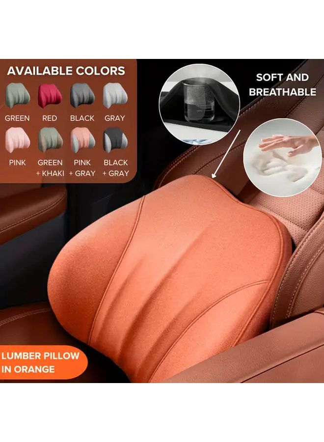 Ergonomic Lumbar Support Pillow For Car And Office Chair Obsidian Black - Image 4