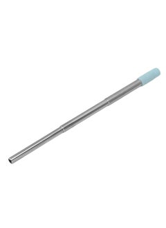 Thoraya Collapsible Stainless Steel Drinking Straw Reusable Metal Straw with Cleaning Brush for Travel Work Blue  - Image 2