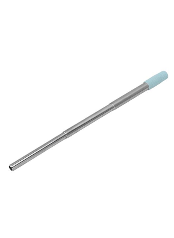 Thoraya - Collapsible Stainless Steel Drinking Straw Reusable Metal Straw with Cleaning Brush for Travel Work Blue - Image 1