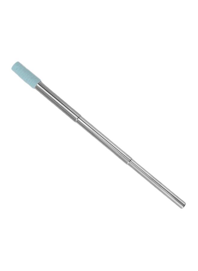 Thoraya - Collapsible Stainless Steel Drinking Straw Reusable Metal Straw with Cleaning Brush for Travel Work Blue - Image 1