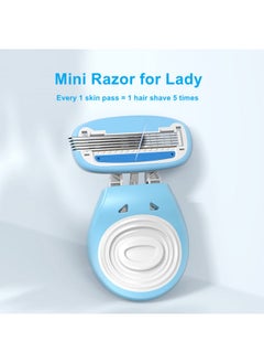 Mini Travel 5 Blade Razor For Lady Women Razor Disposable With Case For Shaving Extra Smooth Body Razor For Camping Beach Airplane Personal Hygiene Kit Essentials (1 Mini Handle And 1 Refill) - pzsku/ZECC245B2F300295A4F22Z/45/_/1720086857/96539d82-3390-4803-932c-51a28cfb0b28