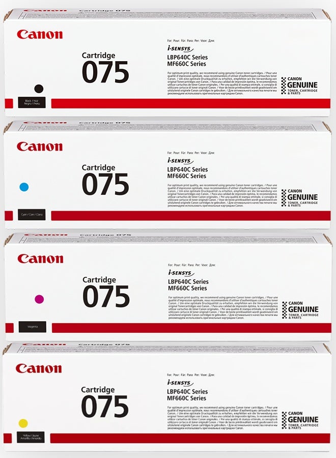 كانون خراطيش حبر أصلية 075 لطابعة كانون i-SENSYS MF664Cdw، MF667Cdw، LBP646Cdw، LBP647Cdw - مجموعة قيمة من 4 قطع - Image 1