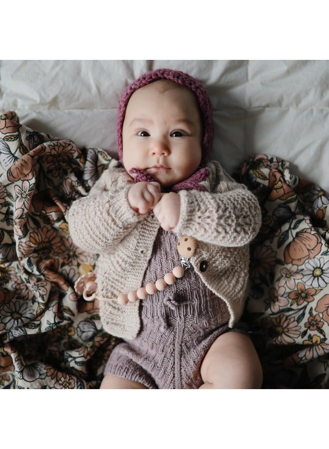 FRIGG Fairytale Latex Baby Pacifier 6-18 Months | 2 Pack Soother | Round Natural Rubber Nipple with Heart Shaped Air Holes | Made In Denmark — Twilight Mauve/Primrose - Image 4