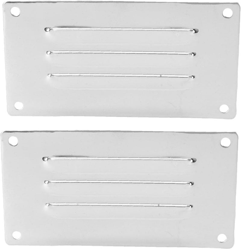 Rectangle Stamped Louvered Vent 5 X 2.6in, 316 Stainless Steel Mirror Polished, Marine Grade Cabin Vent Cover - Rustproof Durable Material, Easy Installation, Ideal for Boats and - Image 1